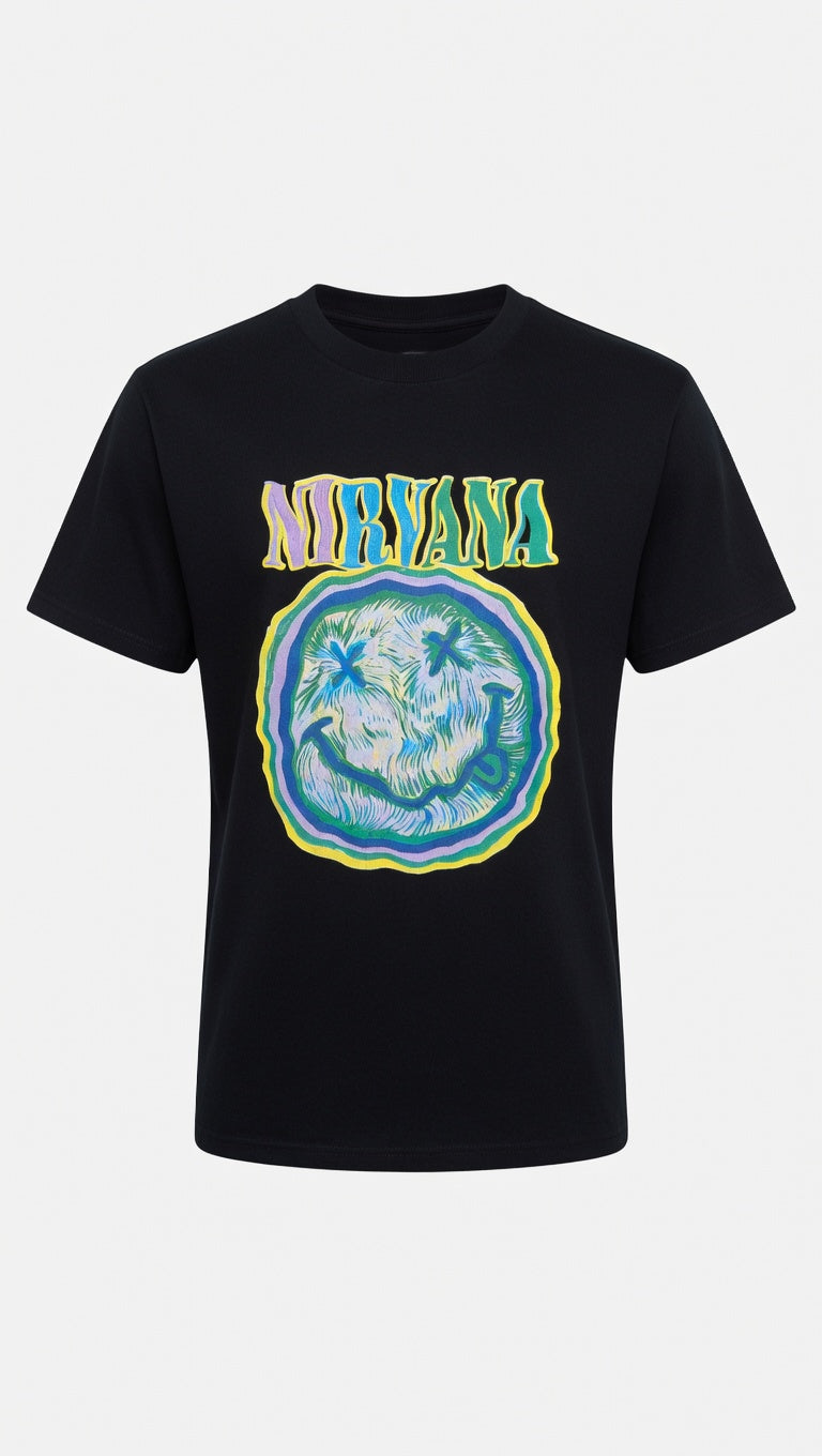 Nirvana Smiley T-skjorte (NY)