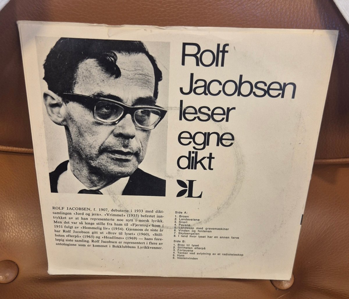 Rolf Jacobsen leser egne dikt (Bokklubbens Lyrikkserie) - BØR BØRSONS BRUKTHANDEL