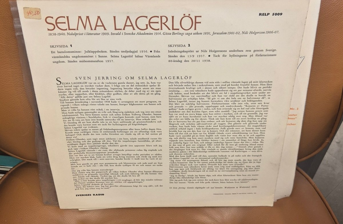 Selma Lagerlöf - Selma Lagerlöf (LP, 1964) - BØR BØRSONS BRUKTHANDEL