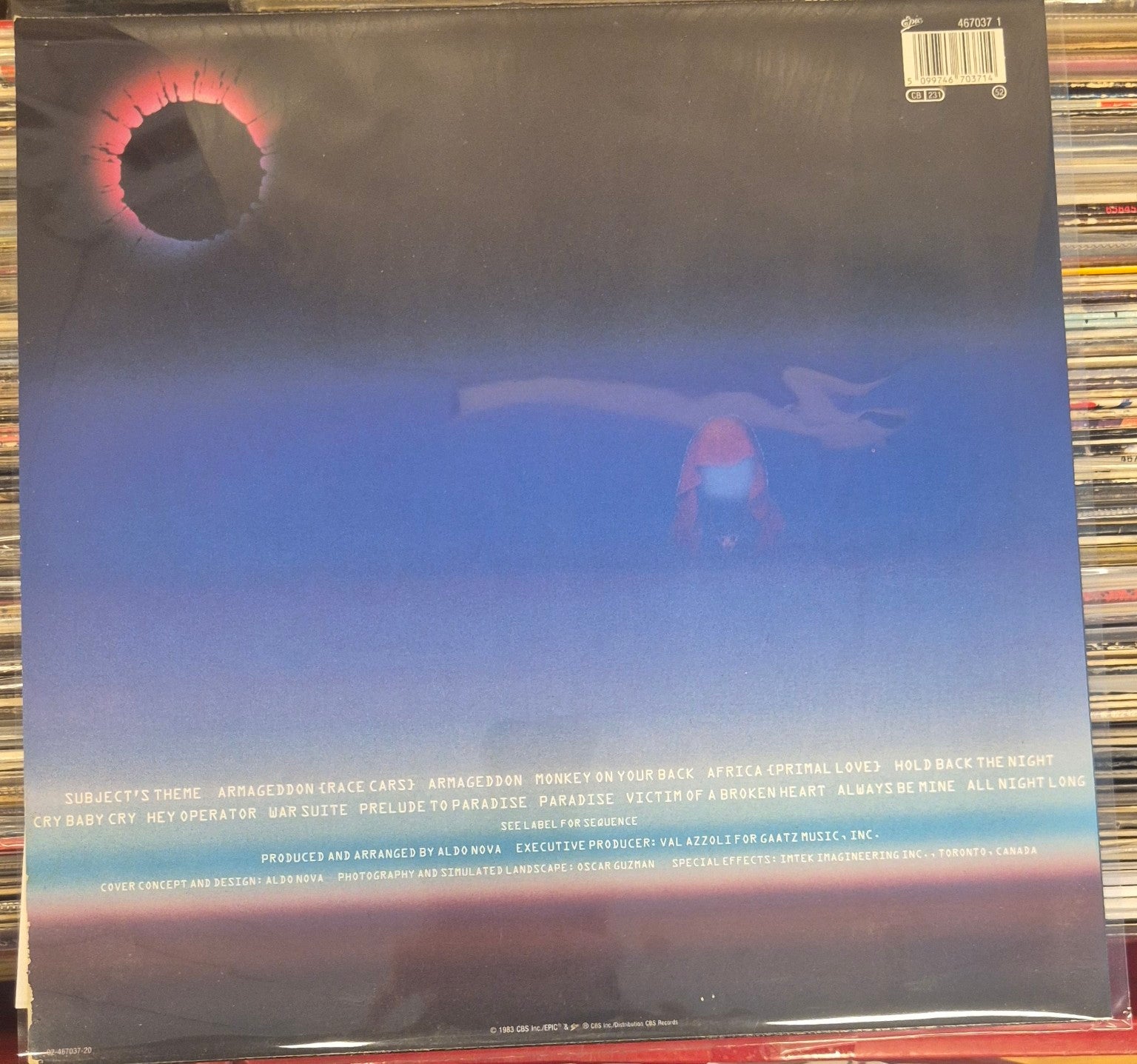 Aldo Nova Subject LP baksiden