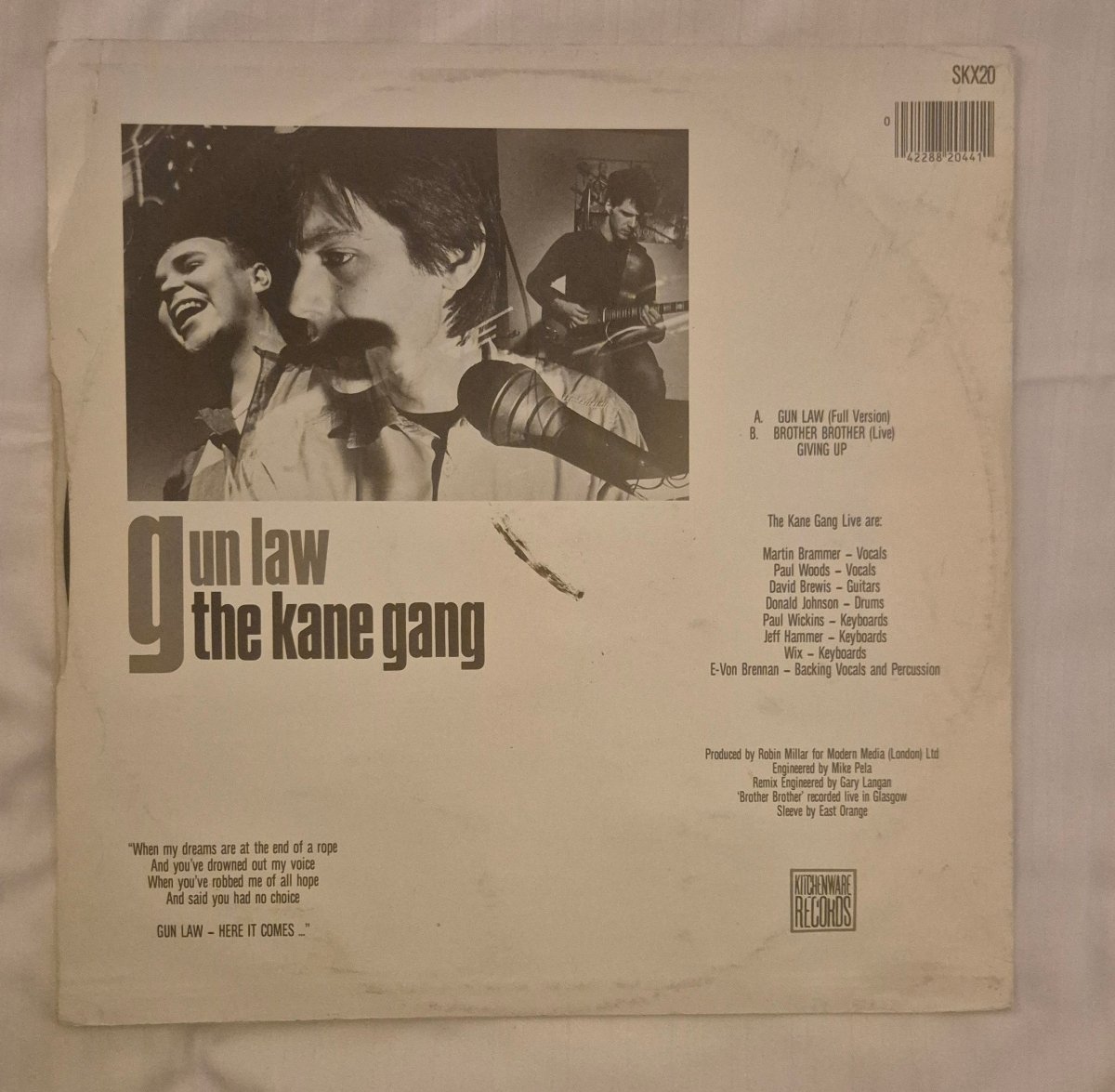 The Kane Gang - Gun Law (12" Vinyl Single) - BØR BØRSONS BRUKTHANDEL