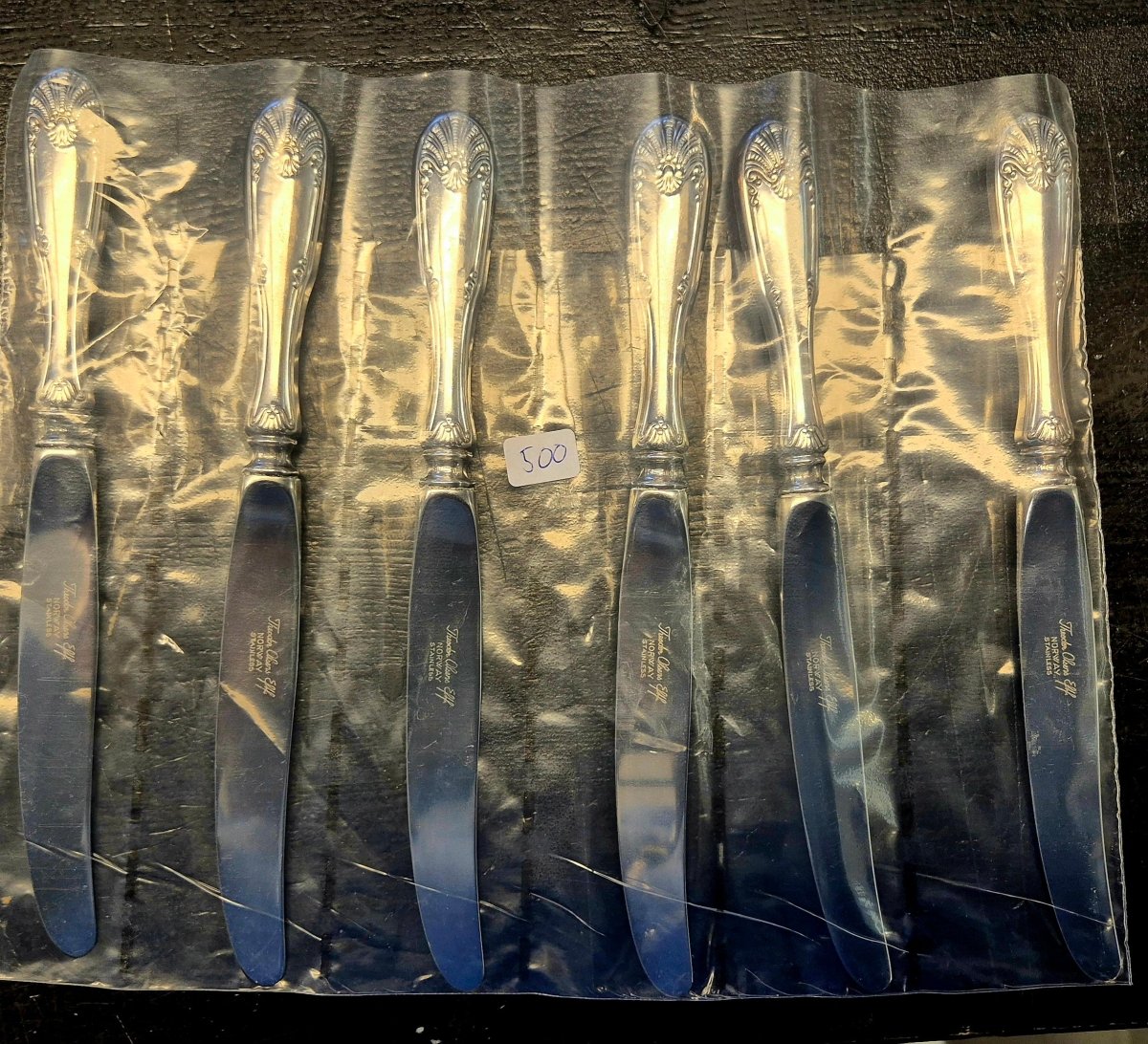 Theodor Olsen Eftf Korall kniver 6 stk sølvplett - BØR BØRSONS BRUKTHANDEL