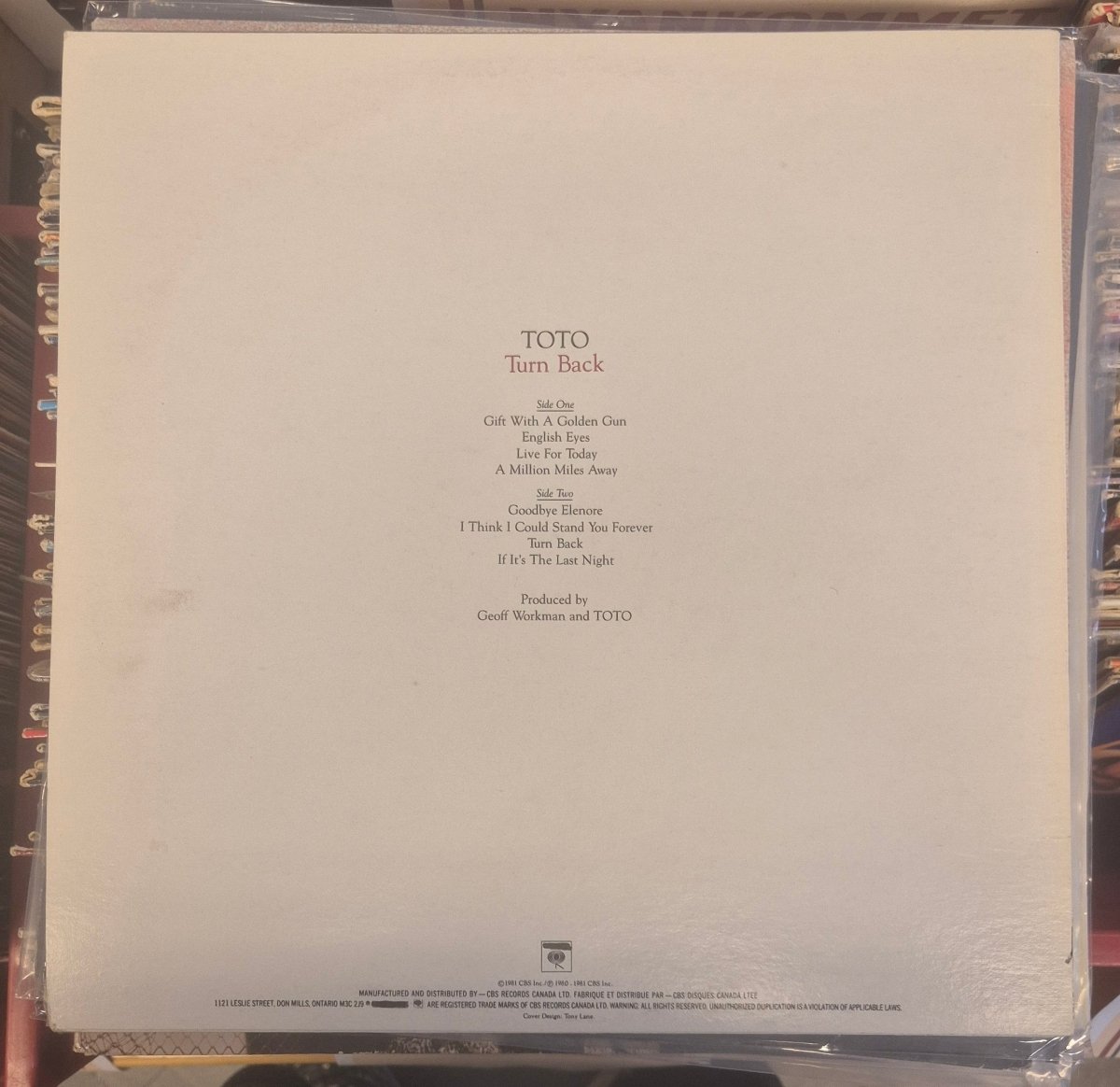 Toto - Turn Back LP - BØR BØRSONS BRUKTHANDEL