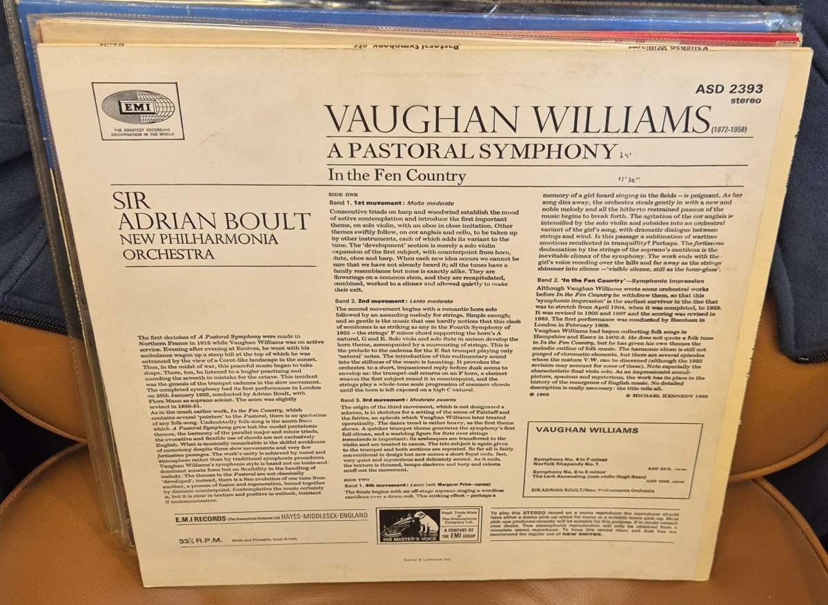 Vaughan Williams - A Pastoral Symphony / In The Fen Country (LP) - BØR BØRSONS BRUKTHANDEL