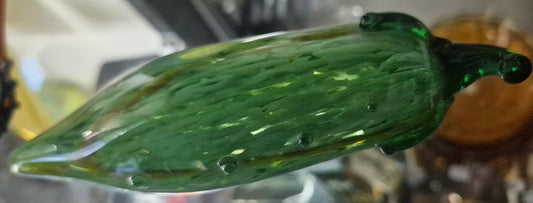 Vintage kunstglass-agurk / dekorasjonsagurk - BØR BØRSONS BRUKTHANDEL