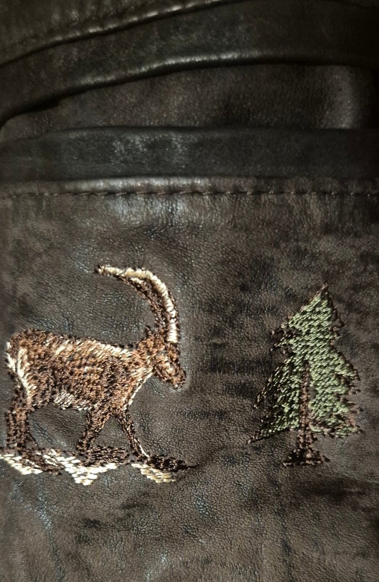 Vintage østerriksk/bayersk Trachten skinnjakke - BØR BØRSONS BRUKTHANDEL