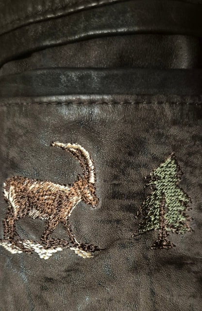 Vintage østerriksk/bayersk Trachten skinnjakke - BØR BØRSONS BRUKTHANDEL